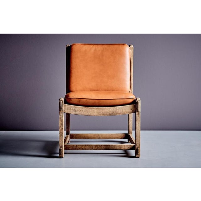 Oak and Aniline Leather Lounge Chair, Germany, 1940s For Sale - Image 10 of 14