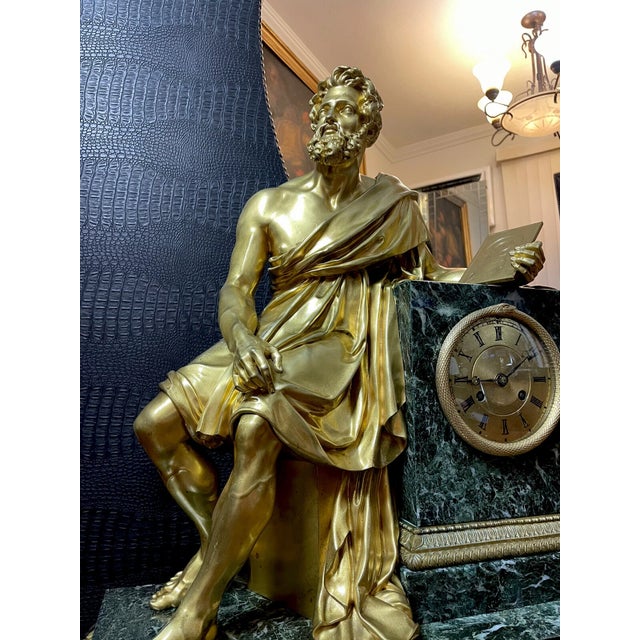 Honoré Pons 19th Century Monumental Sized French Empire Mantel Clock For Sale - Image 12 of 13