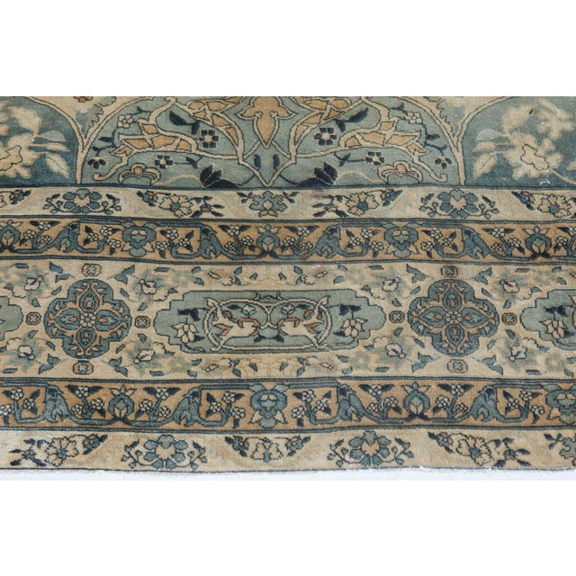 Brown Authentic 1900s Persian Kirman Handmade Wool Carpet For Sale - Image 8 of 9