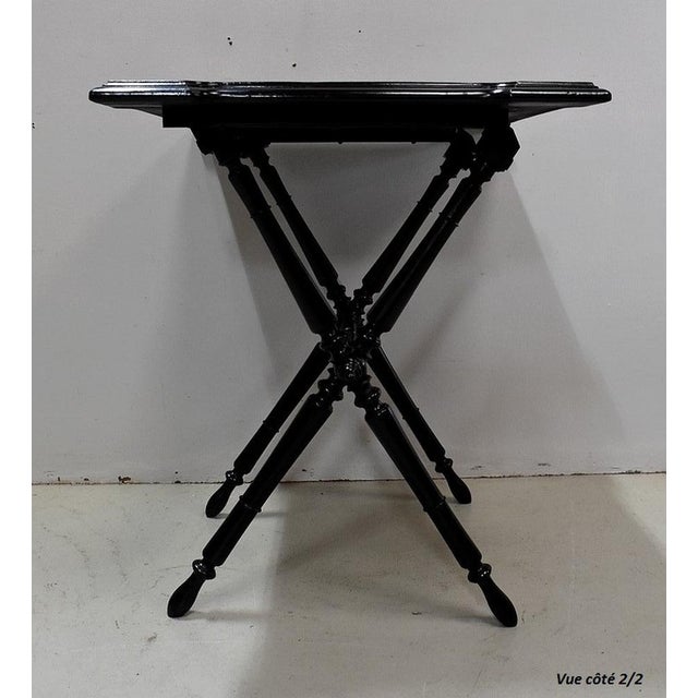Small 19th Century Napoleon III Inlaid Folding Table For Sale - Image 18 of 18