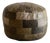 Vintage De Sede Patchwork Leather Pouf Ottoman in Olive, Switzerland, 1970s, Attributed For Sale