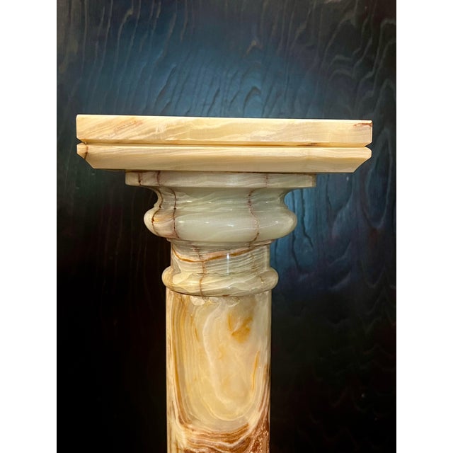 Cream Mid-Century Solid Onyx Pedestal For Sale - Image 8 of 13