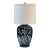 Navy Impasto Table Lamp With Hand Sculpted Floral Relief, Vintage For Sale
