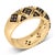 Contemporary 10K Yellow Gold Plated .925 Sterling Silver 3/8 Cttw Champagne Diamond Geometric Style Band Ring - Size 7 For Sale - Image 3 of 6