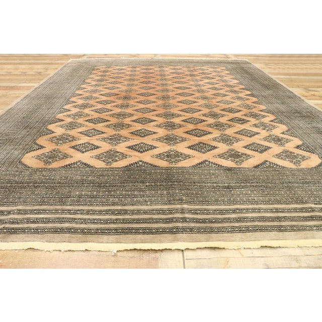 Textile Vintage Pakistani Bokhara Wool-Silk Rug - 09'06 X 12'00 For Sale - Image 7 of 8