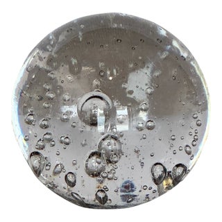 Vintage Italian Murano Style Glass Sculpture With Bubbles For Sale