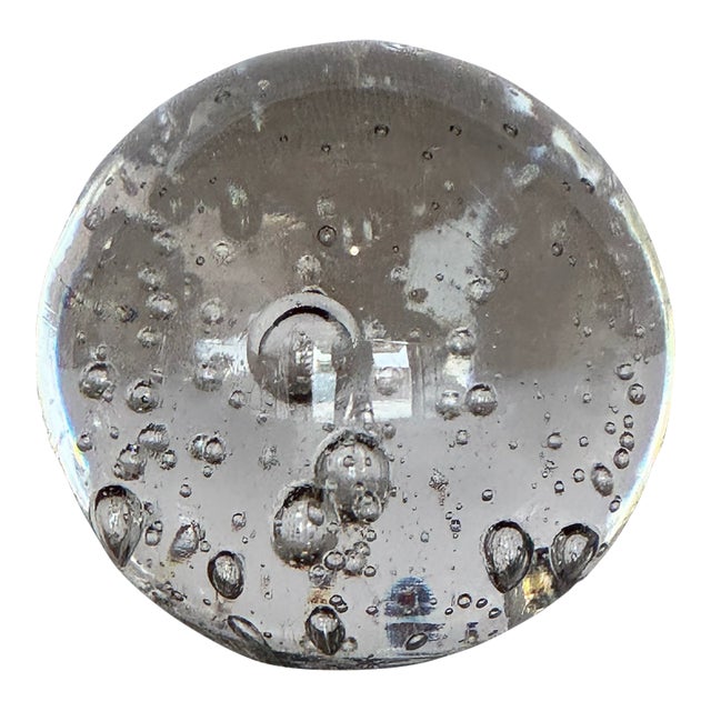 Vintage Italian Murano Style Glass Sculpture With Bubbles For Sale