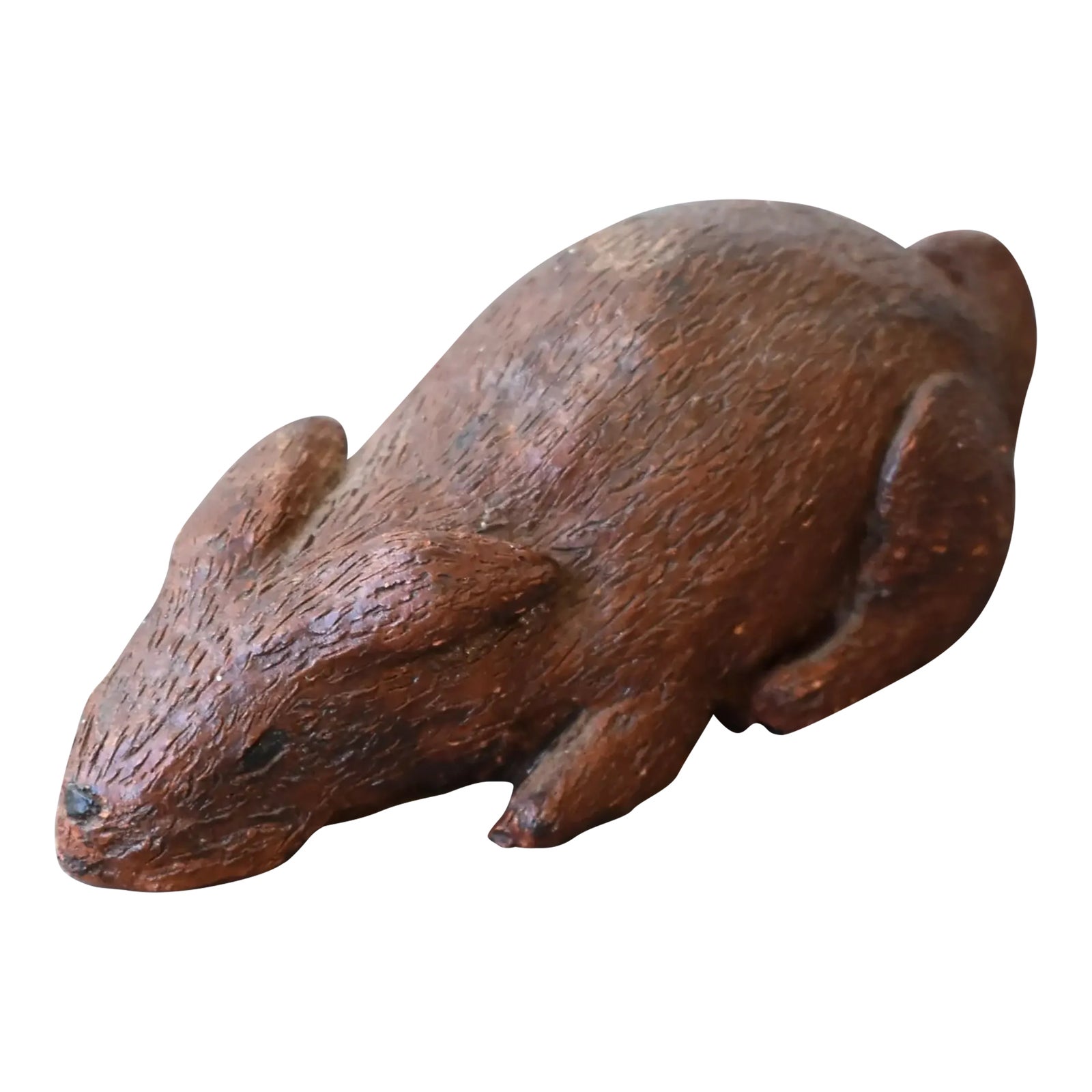Vintage Miniature Coy Rabbit Terracotta Sculpture, Circa 1970s | Chairish