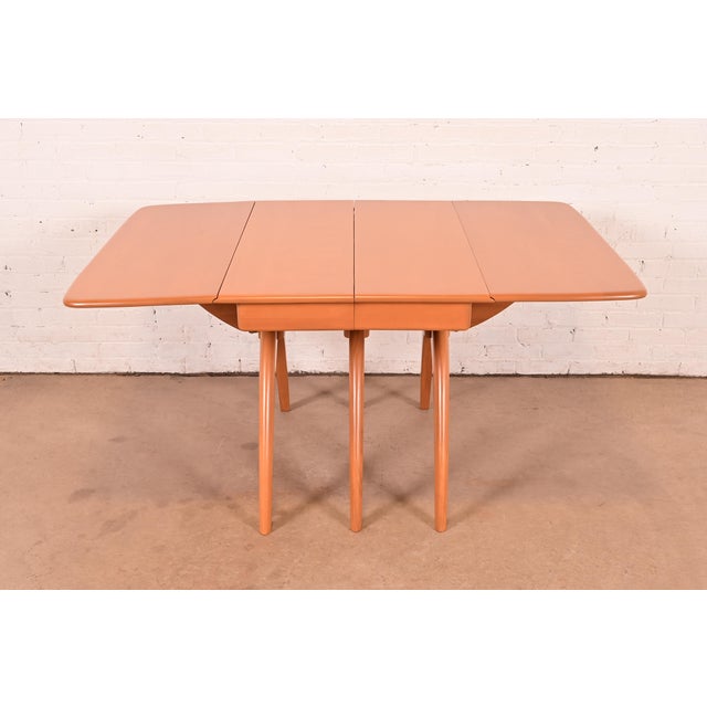 Brown Heywood Wakefield Mid-Century Modern Solid Maple Wishbone Extension Dining Table, Newly Refinished For Sale - Image 8 of 15