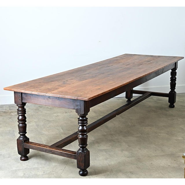 Wood Massive French 1930's Applewood Farm Table For Sale - Image 7 of 12