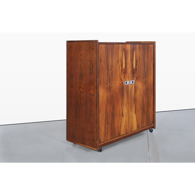 Mid-Century Brazilian Rosewood Armoire Dresser by Intercontinental Design For Sale - Image 4 of 13