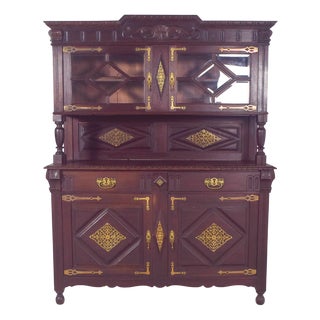 Antique Dutch Cabinet with Brass Fittings, 1800s For Sale