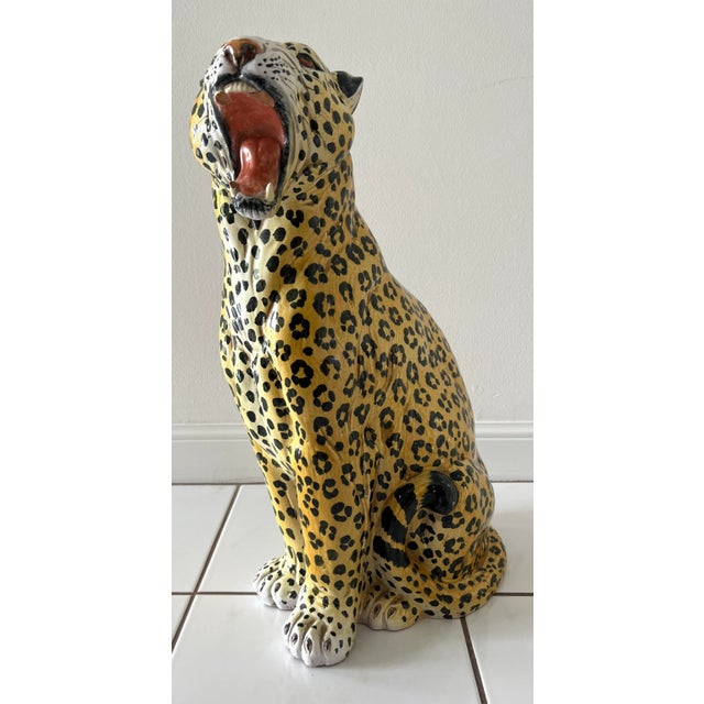 Italian Glazed Terracotta Leopard Figure, 1960s For Sale - Image 11 of 13