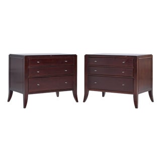 Barbara Barry for Baker Mahogany Commode Nightstand End Tables - Pair For Sale