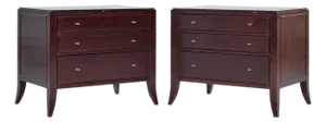 Barbara Barry for Baker Mahogany Commode Nightstand End Tables - Pair