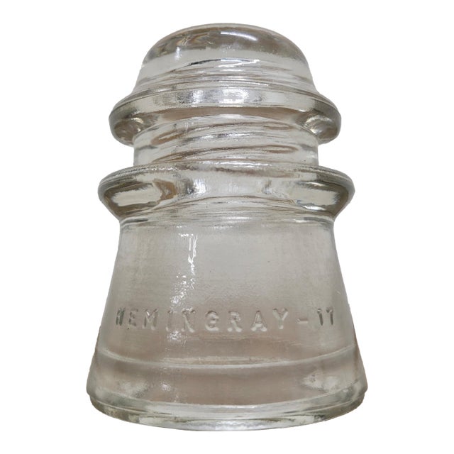 Vintage Hemingray 11 Clear Glass Insulator For Sale