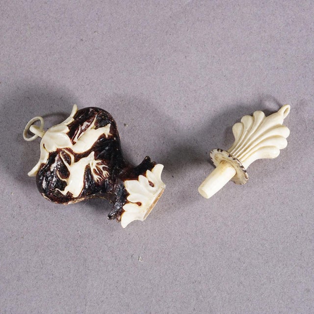 Antique Horn Snuff Box With Hunting Scene Early 19th Century For Sale - Image 4 of 5