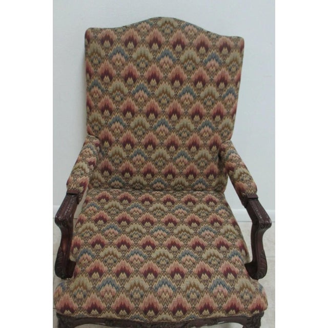 1980s Baker Furniture French Carved Leg Living Room Lounge Arm Club Chair For Sale - Image 12 of 12
