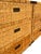 Brown Vintage Wicker Rattan Pair of Chest of Drawers Dressers With Brass Campaign Style Hardware For Sale - Image 8 of 13
