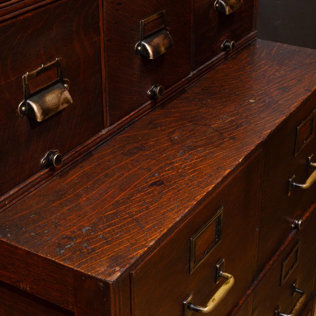 Early 20th Century Antique Mahogany Yawman and Erbe 15 Drawer Modular File Cabinet c.1910 For Sale - Image 5 of 18