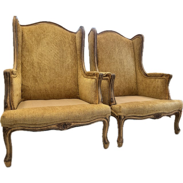 Pair of Louis XV-Style Pheasant & Botanical Upholstered Fauteuil Armchairs For Sale - Image 4 of 18