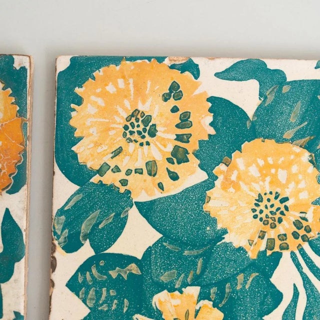 Spanish Decorative Ceramic Tiles of Casa Vicens by Antoni Gaudí, 1888, Set of 2 For Sale - Image 8 of 13