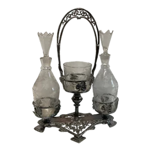Late 19th Century Silver Plate Oil and Vinegar Set