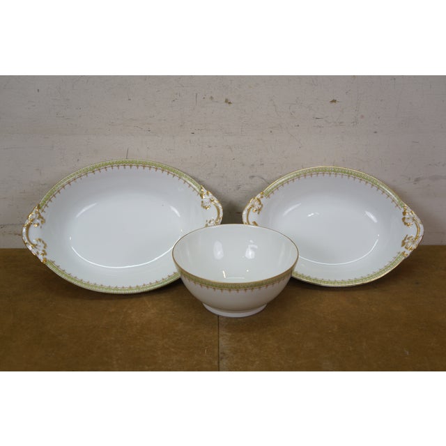 Antique William Guerin & Co Limoges France Dinner Service for 12 - 100pc Lot For Sale - Image 16 of 18