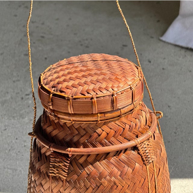 Large Balinese Basket with Drawstrings For Sale - Image 4 of 18
