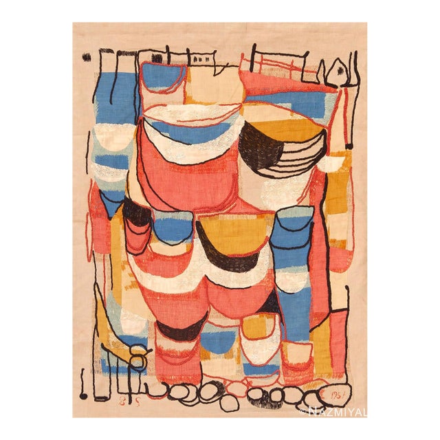 Nazmiyal Collection 1957 Vintage Mid Century Modern Tapestry by Barbro Sprinchorn For Sale