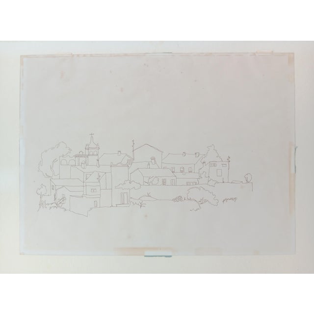 Andreu Alfaro, Urban Landscape of Valencia, 1958, Ink Drawing, in Very Good conditions. Designed 1950 to 1959