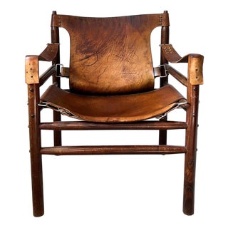 Buffalo Leather Safari Armchair by Arne Norell, 1970s For Sale