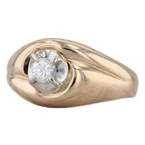 0.20ct Round Diamond Solitaire Ring 14k Yellow Gold Size 6.25 Vintage For Sale