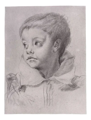 After Annibal Carrache, Portrait from the Louvre, Lithograph