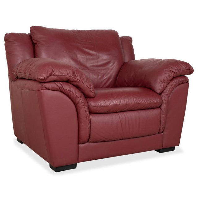 Red Leather Lounge Chair from Natuzzi For Sale - Image 13 of 13