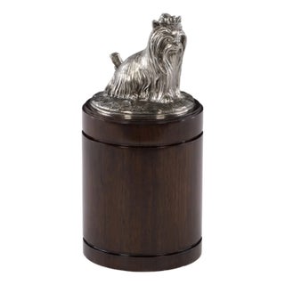 Maitland-Smith Nickel Yorkie Canister For Sale