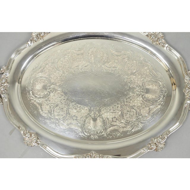 Reed & Barton Vintage Reed & Barton 05600 Regent Victorian Silver Plated Serving Platter Tray For Sale - Image 4 of 13