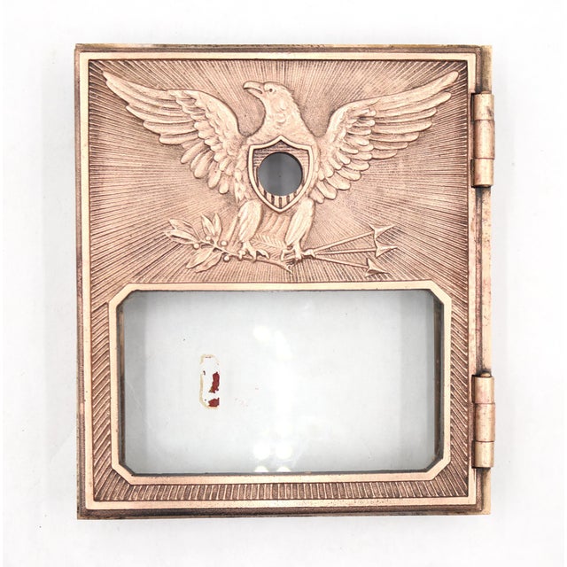 Brass Vintage Brass Yale u.s. Post Office Box Door For Sale - Image 8 of 9