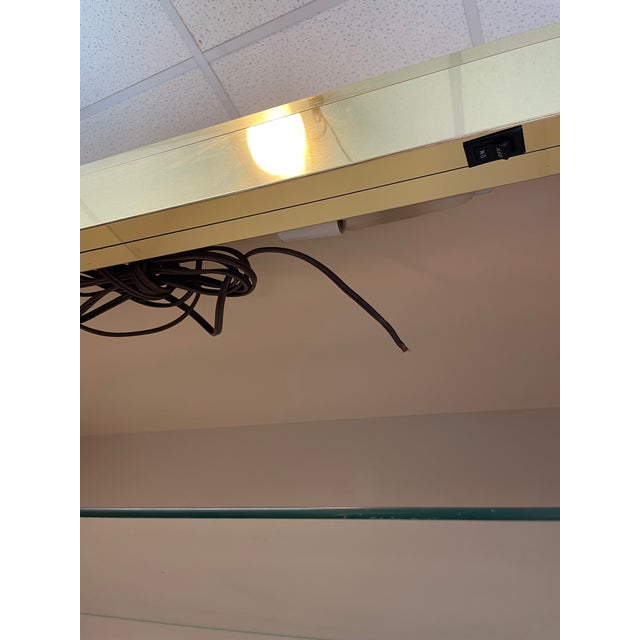 Brass Vintage Illuminated Display Cabinet Circa 1970's-1980's For Sale - Image 8 of 8