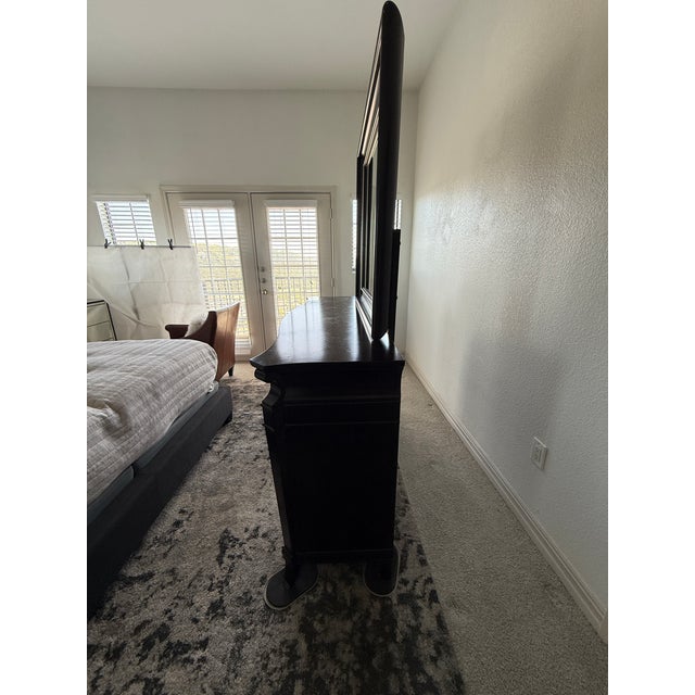 11-Drawer Traditional Espresso Bow-Front Dresser With Mirror & Jewelry Storage For Sale In Austin - Image 6 of 14