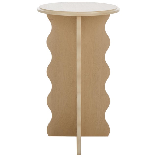 Tan Lilith Wavy Accent Table in Natural For Sale - Image 8 of 8