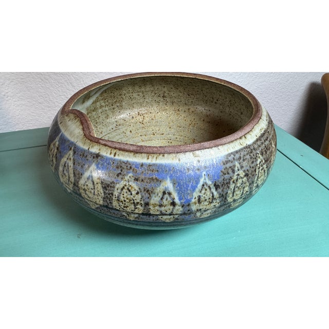 Arts and Crafts Vintage Signed O Bucher Pottery Art Bowl Pristine C1960 For Sale - Image 14 of 17