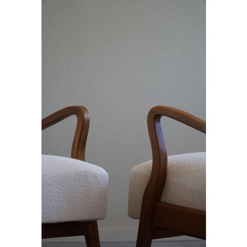 Set of Mid-Century Modern Danish Lounge Chairs in Bouclé & Beech, 1960s For Sale - Image 12 of 16