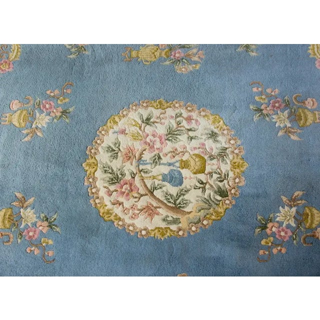 Textile 20th Century Chinese Floral Rug For Sale - Image 7 of 12