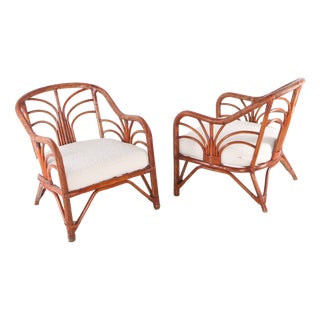 Rattan Armchairs, 1970s, Set of 2 For Sale
