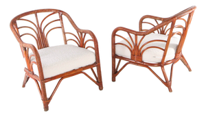 Rattan Armchairs, 1970s, Set of 2