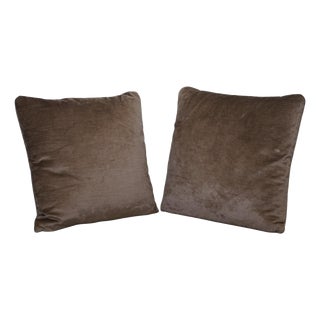 Vintage Brown Feather Filled Scatter Cushions, Set of 2 For Sale