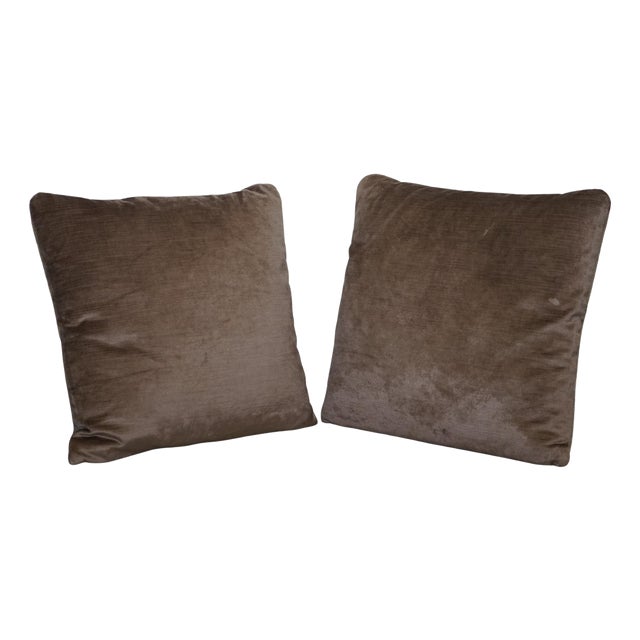 Vintage Brown Feather Filled Scatter Cushions, Set of 2 For Sale