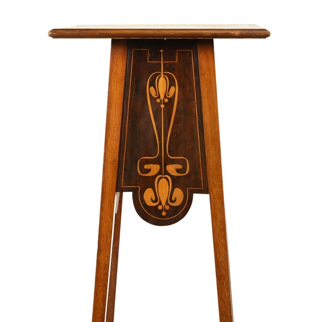 Antique Art Nouveau Inlaid Mahogany Leonard Wyburd Liberty & Co Plant Stand 1905 For Sale - Image 17 of 17
