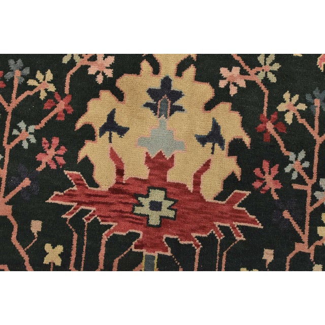 2000 - 2009 Heriz Rug 6’1” X 8’10” Green Wool Vintage Traditional Hand-Knotted Carpet For Sale - Image 5 of 15